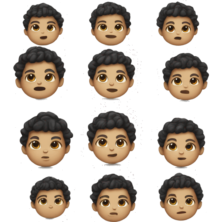 Southeast Asian male infant with black curly hairSou emoji