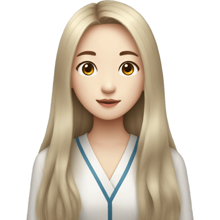 Korea girl with long hair emoji