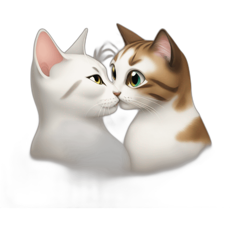 Cat kissing a cat emoji