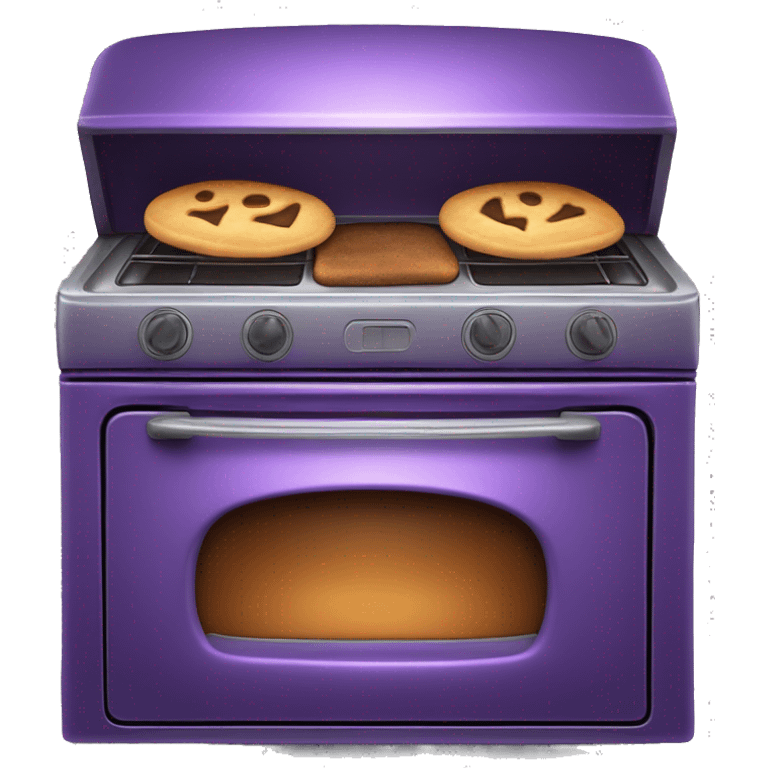 Realistic Metallic royal purple oven isolated.  emoji