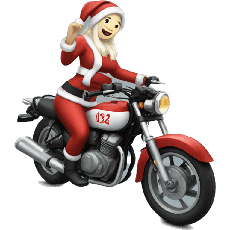 Santa wife Yamaha motorcycle emoji