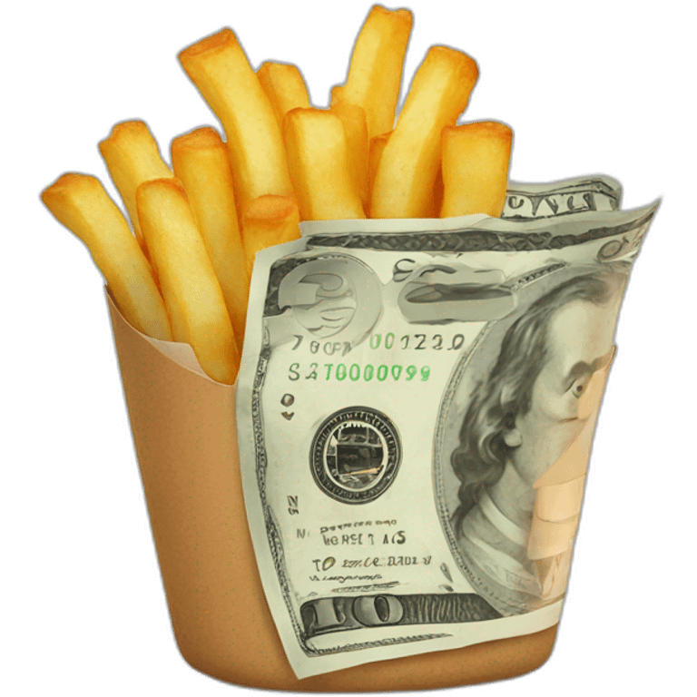 Fry with money emoji