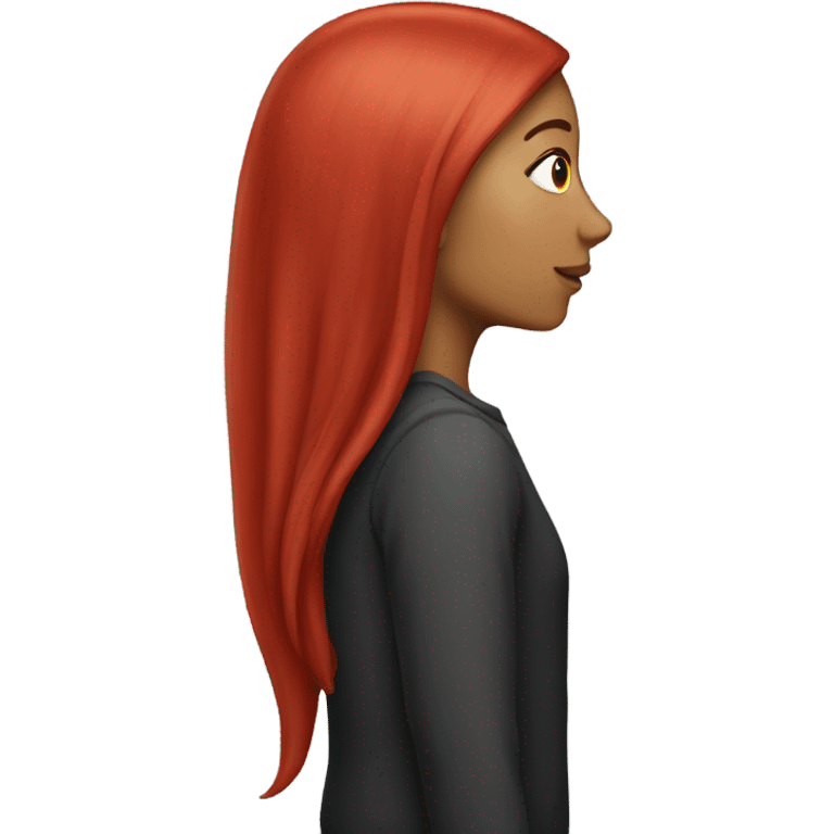 Red long head girl emoji