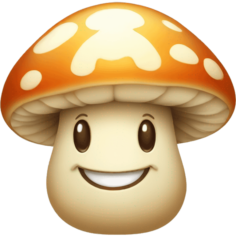 a smiling happy mushroom emoji