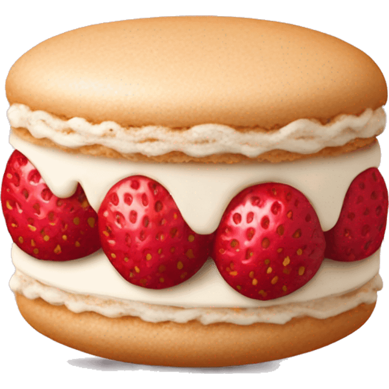 strawberry cake macaroon  emoji