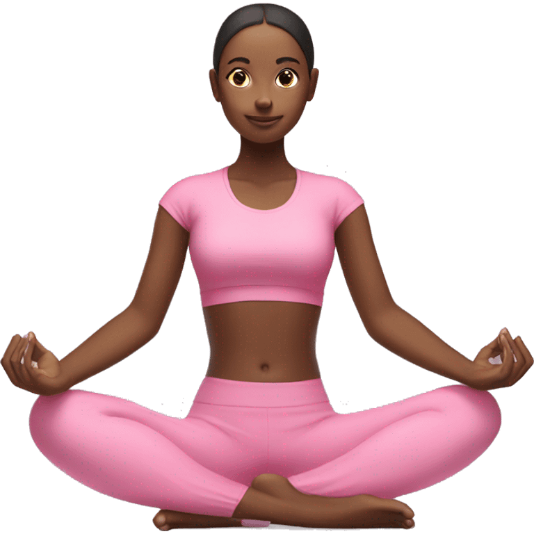 girl pose yoga with pink clothes  emoji