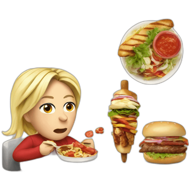 marine le pen eating a kebab emoji