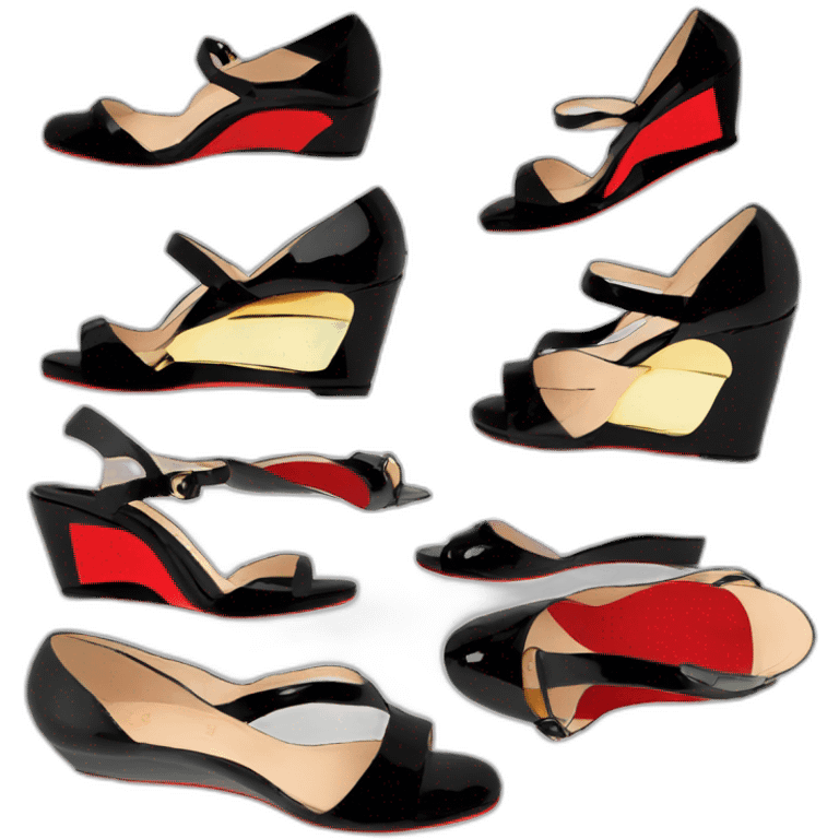 WEDGE heel LOUBOUTIN BLK PATENT emoji