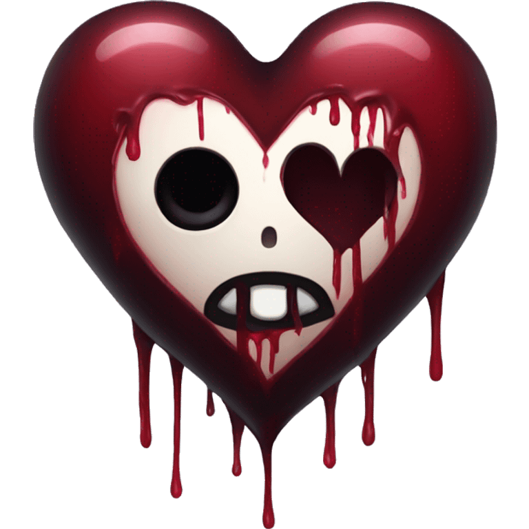 goth heart with blood emoji