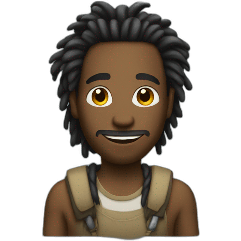 A black guy with dread locks in the back emoji