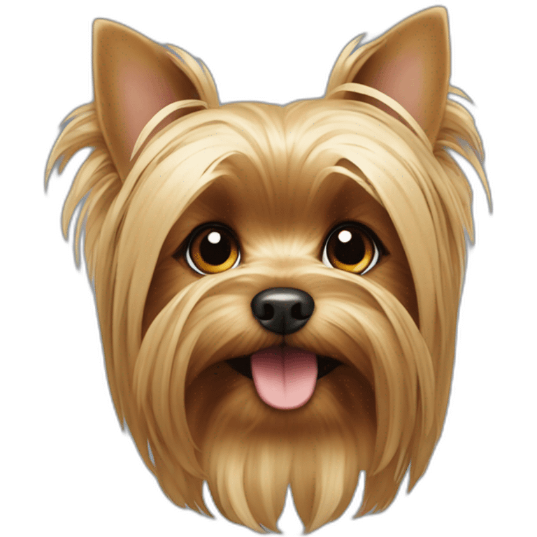 Yorkshire Terrier com um laço emoji