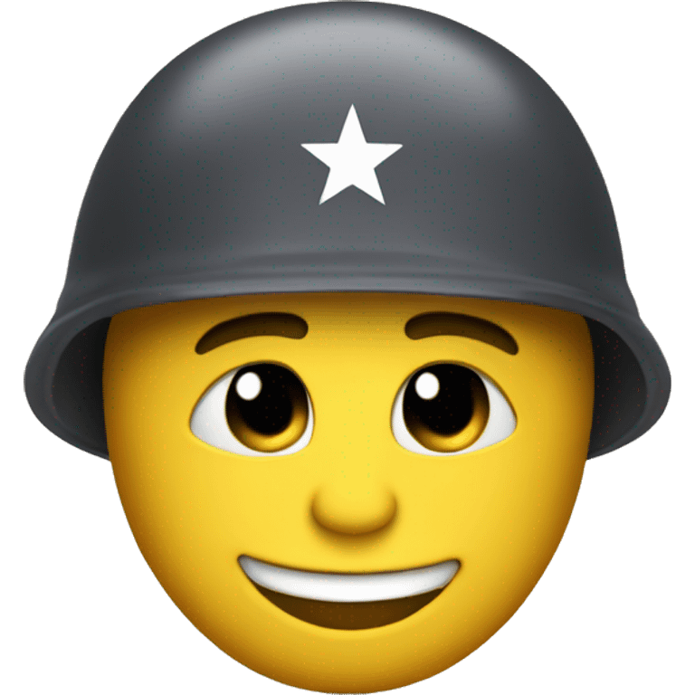 saluting smily face with a soldier helmet emoji