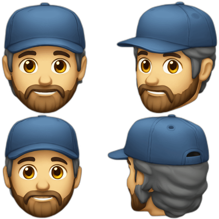 Barbu à casquette emoji