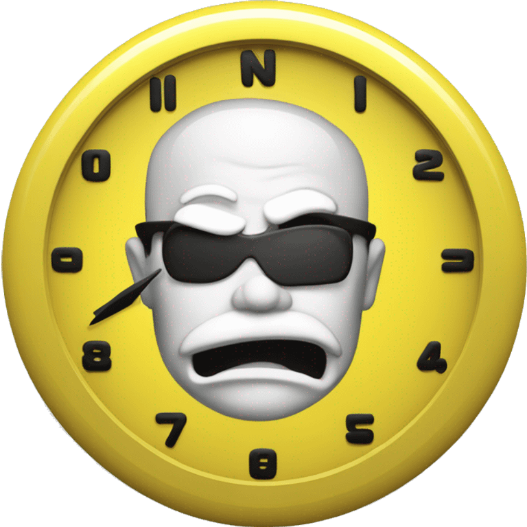 I want you to make a round wall clock, white inside and yellow outside.  emoji