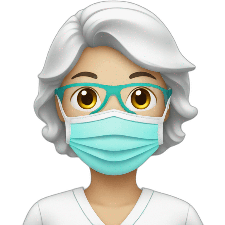 happy nurse with mask emoji