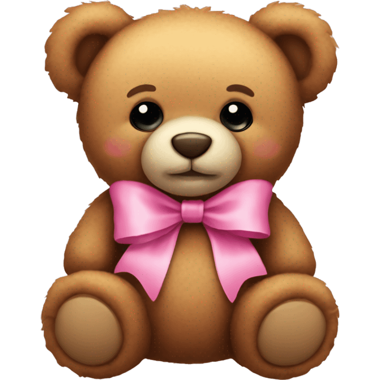 Teddy bear with pink bow  emoji