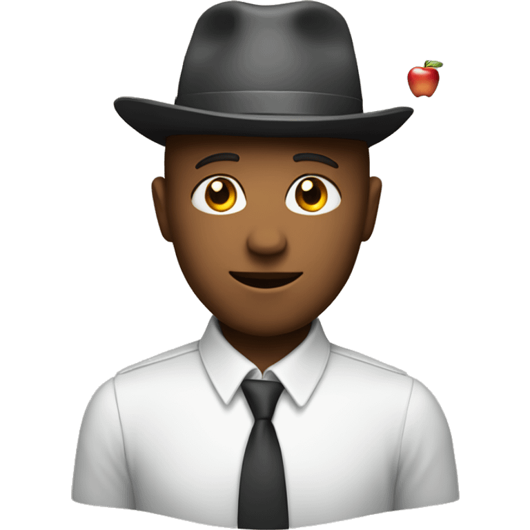 human in hat with apple  emoji