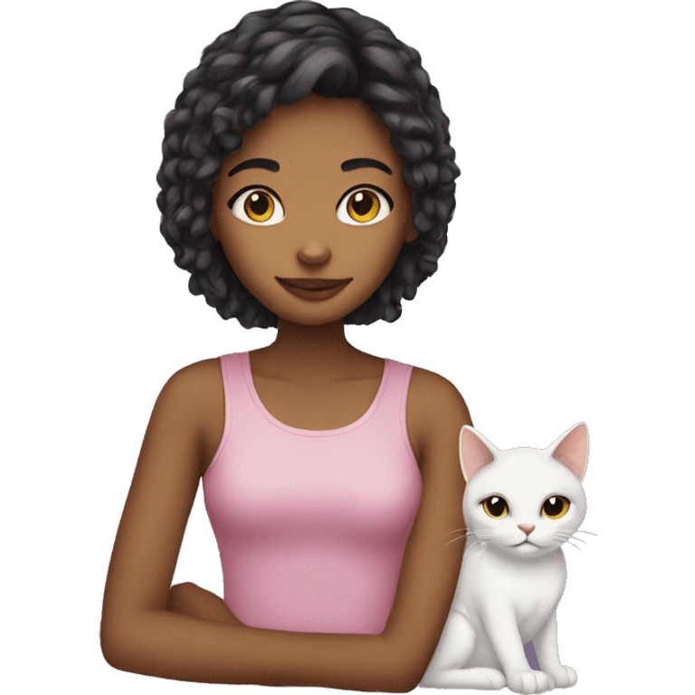 Girl with cat emoji