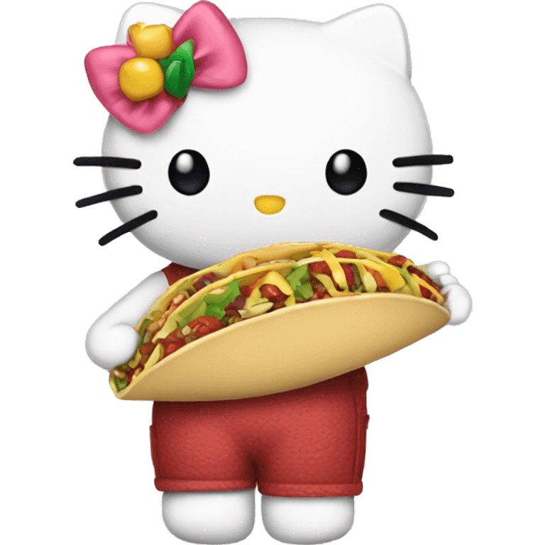 Hello-kitty hello-kitty holding a taco emoji