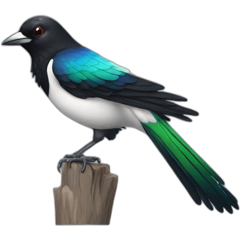 Magpie with rainbow emoji