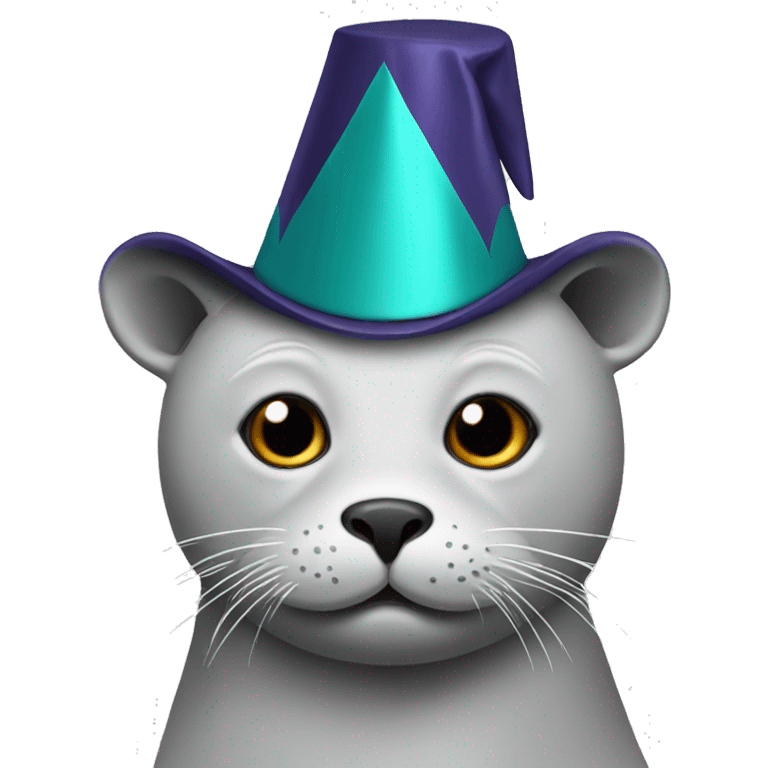 seal wearing a party hat emoji