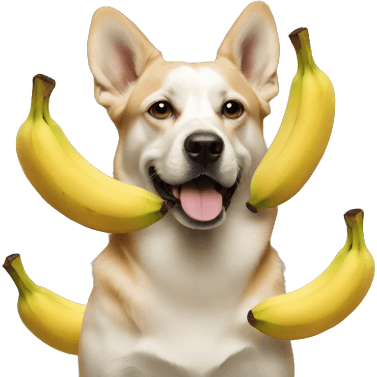 Dog profile adding bananas, pop style. emoji