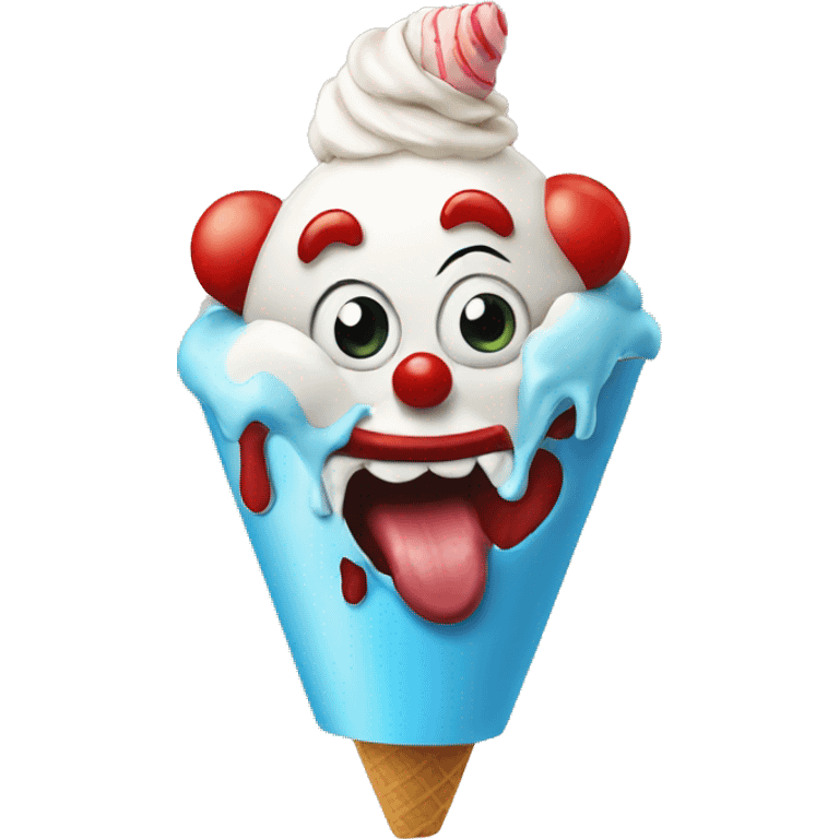 Clown eating ice cream emoji