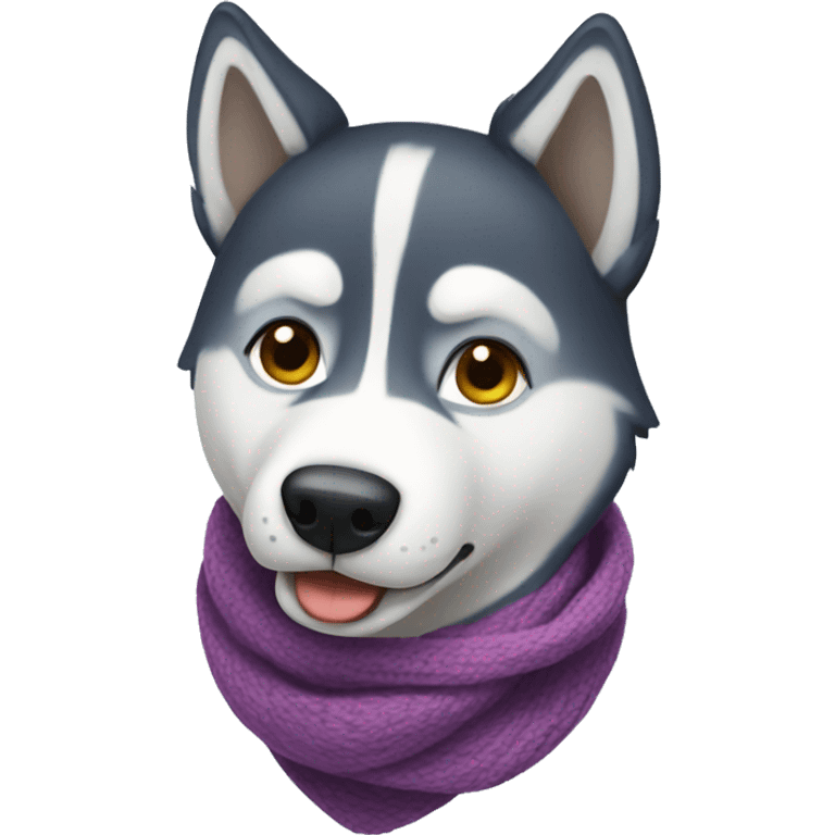 Husky wearing a scarf  emoji