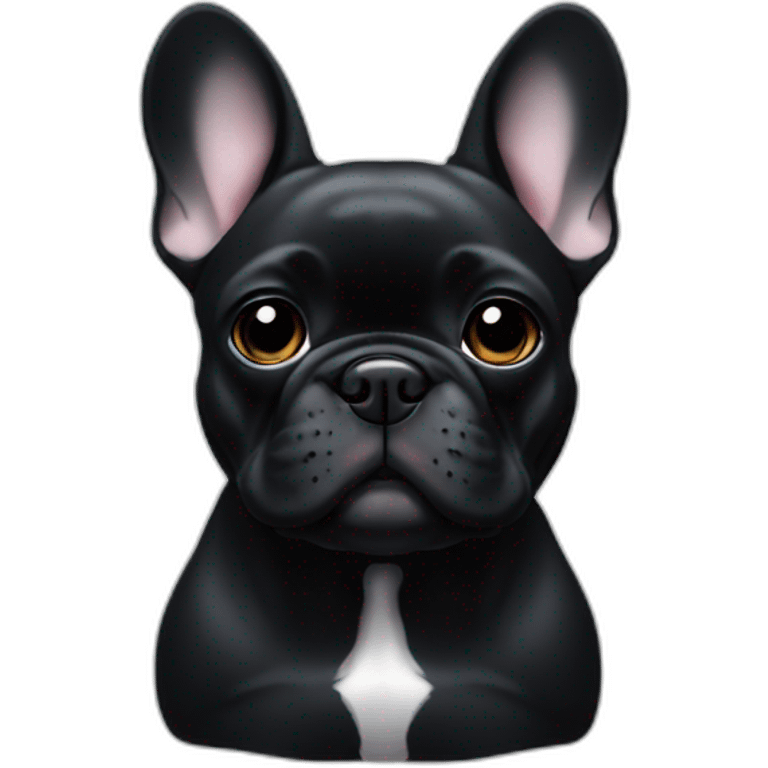 French Bulldog total black emoji