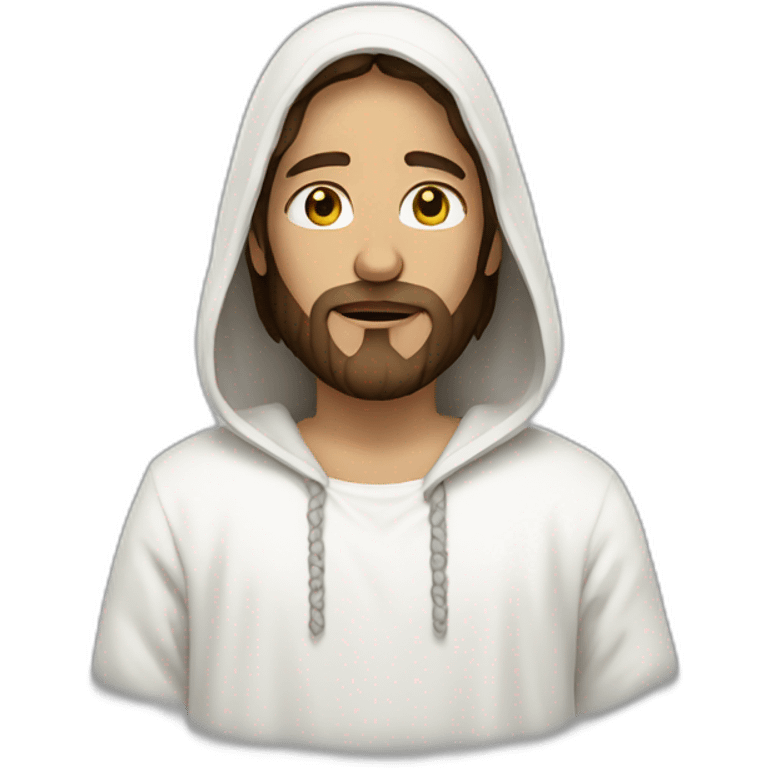 Jesus in a white hoodie emoji