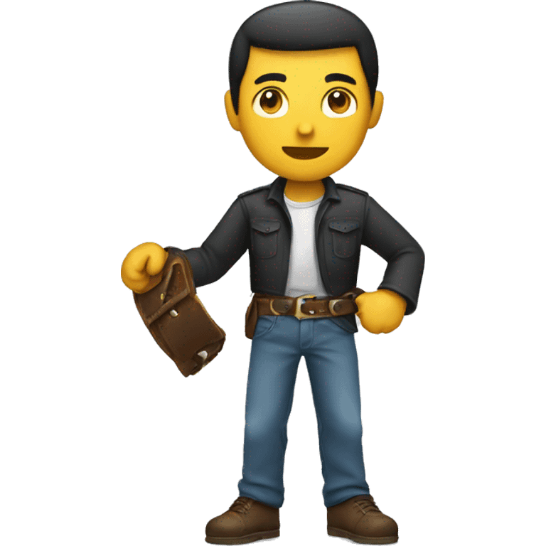 men holding a belt in his hand  emoji