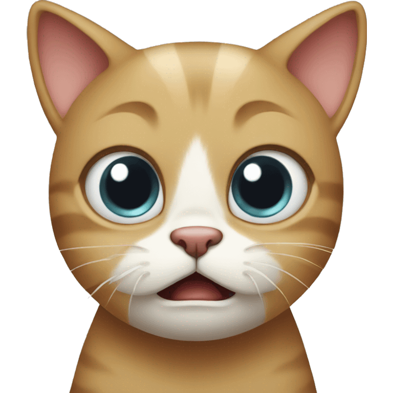 Scared cat crying emoji