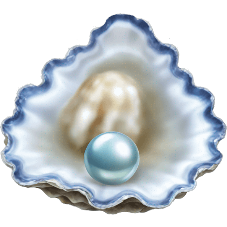 oyster with pearl blue emoji