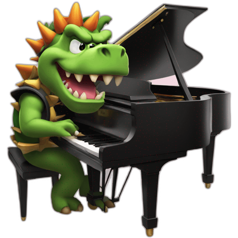 Bowser playing Piano emoji