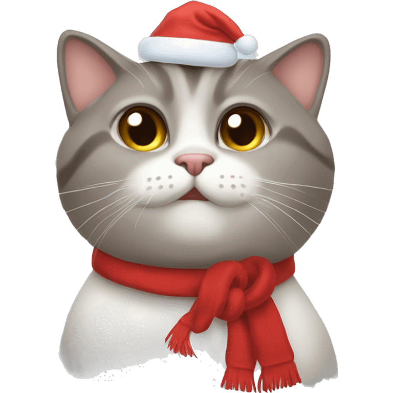 un chat habiller en père noël  emoji