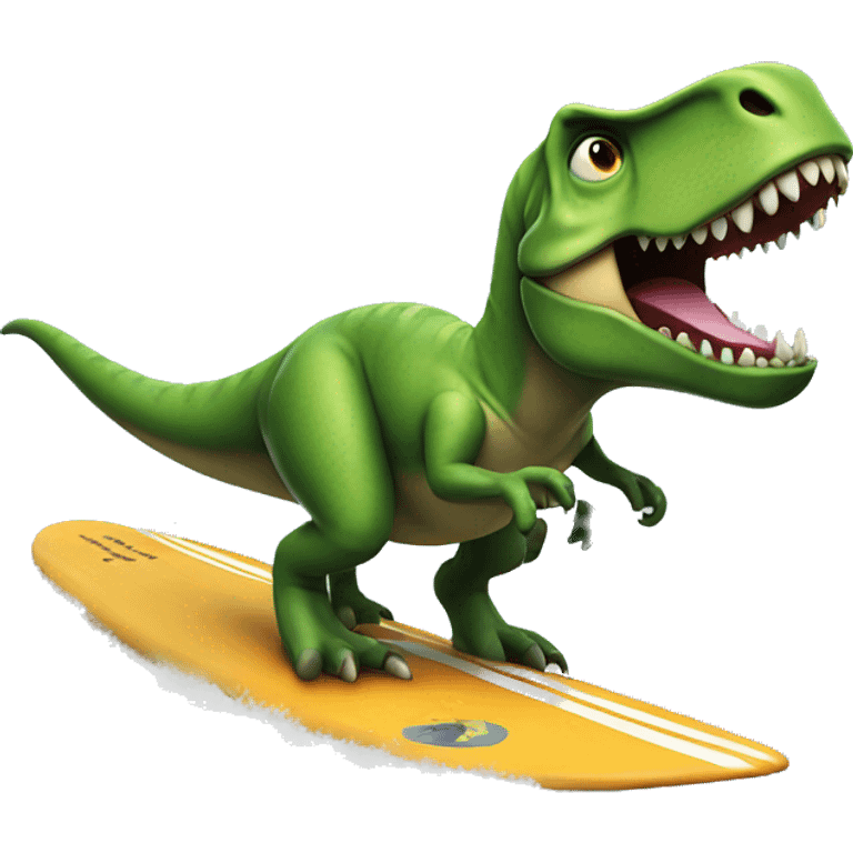 t-rex surfing emoji