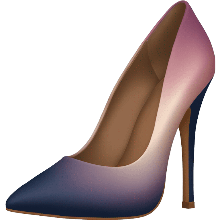 Realistic pair of navy,bronze,mauve,rose gold ombre high heel shoes. emoji