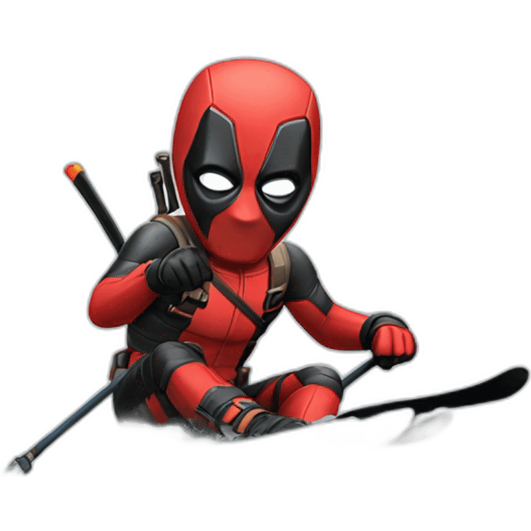 Dead pool qui fait du ski alpin emoji