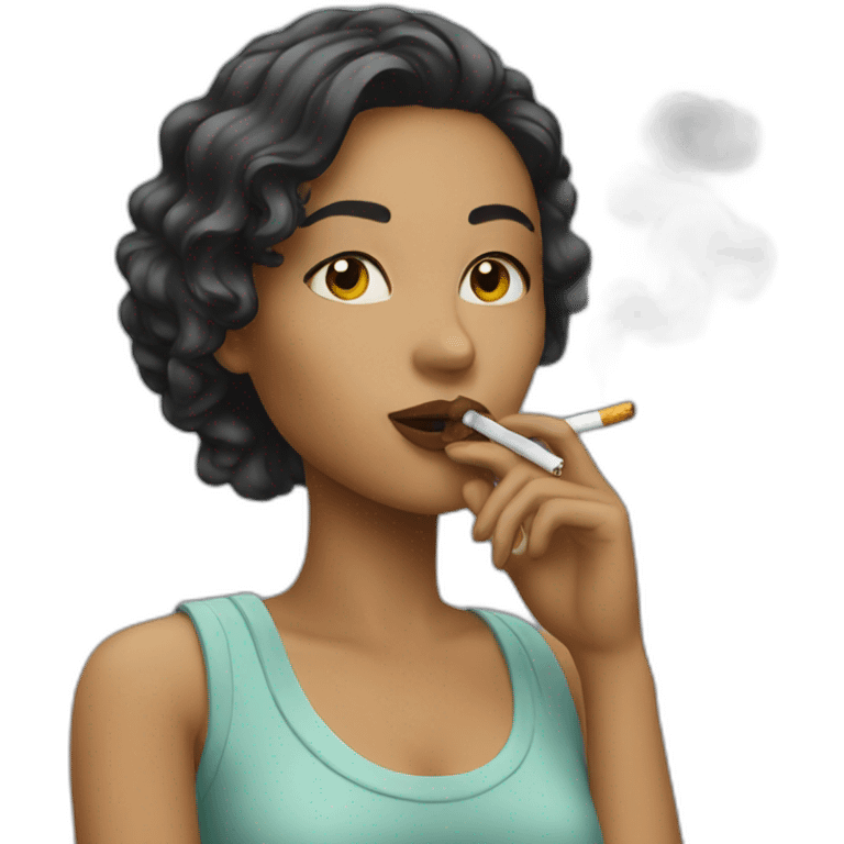 Girl smoking cigarette emoji