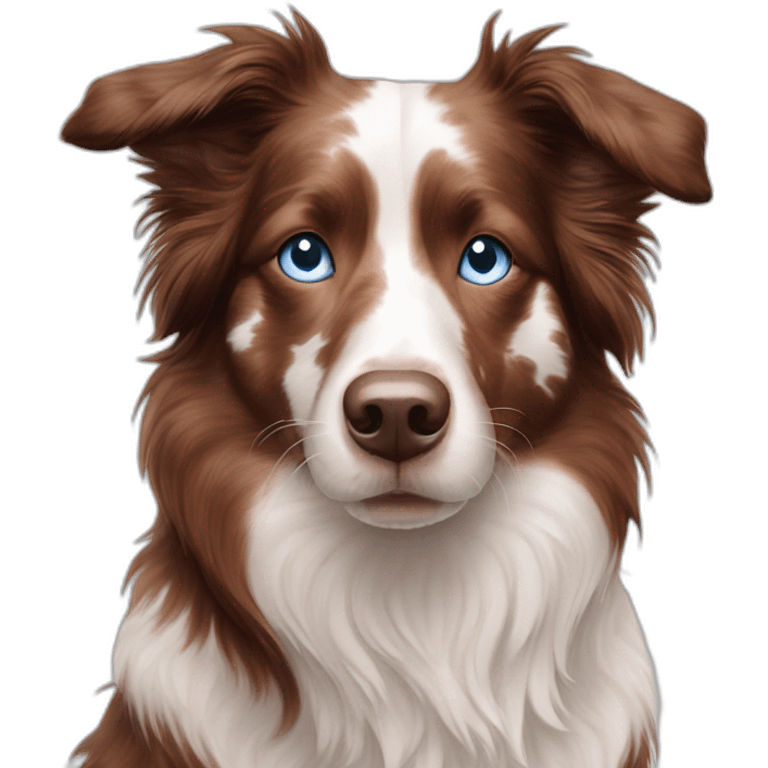 red merle border collie speckled face blue eyes emoji