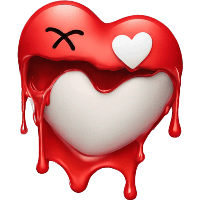 A melting red heart with kiss 💋 emoji emoji