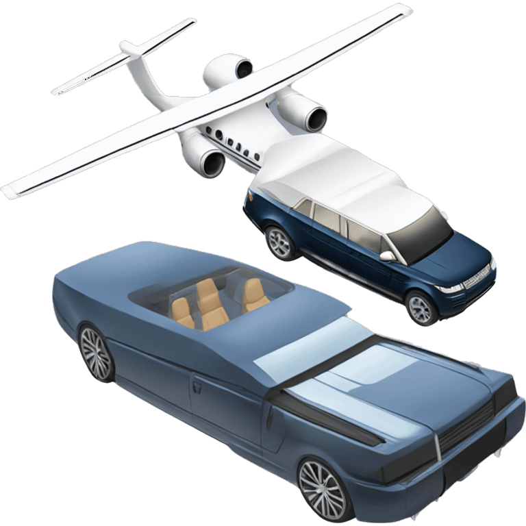 private jet and range rover sport emoji