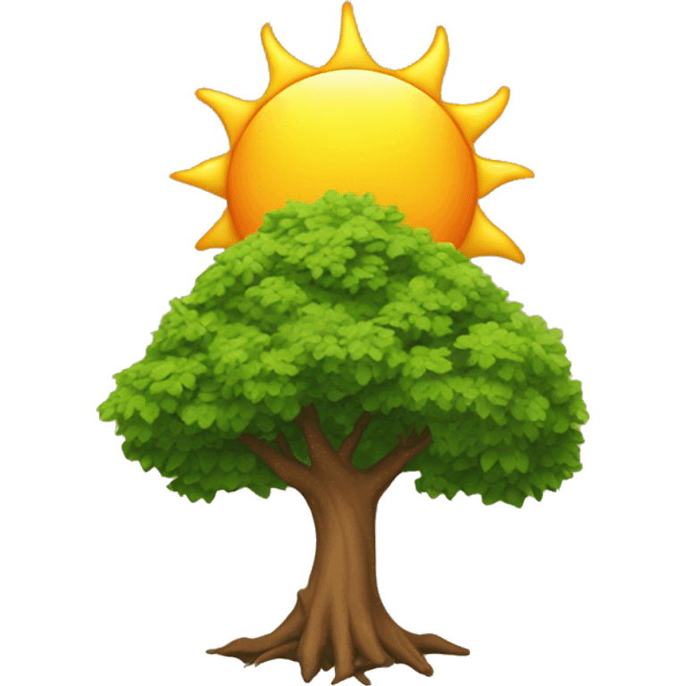 the sun and a tree under it emoji