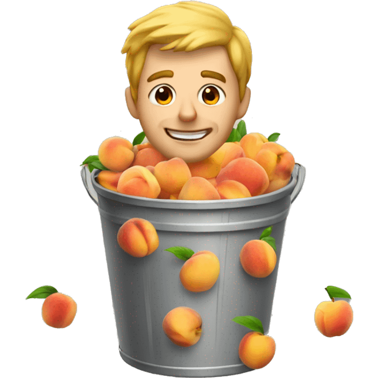 Guy in a bucket of peaches  emoji