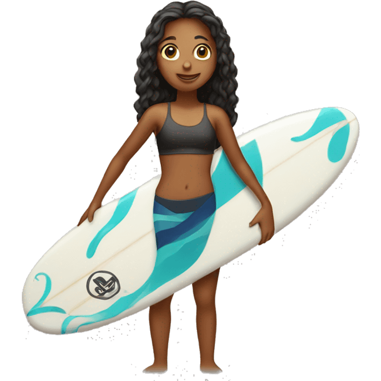 Girl holding a surfboard emoji