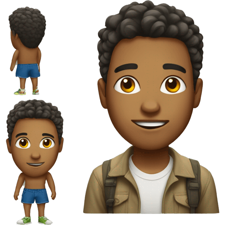 A Brazilian young man with shorts hair emoji