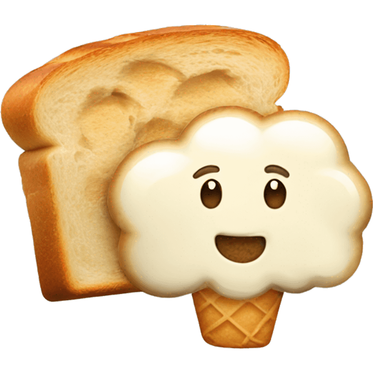 Bread toast and ice cream on it emoji