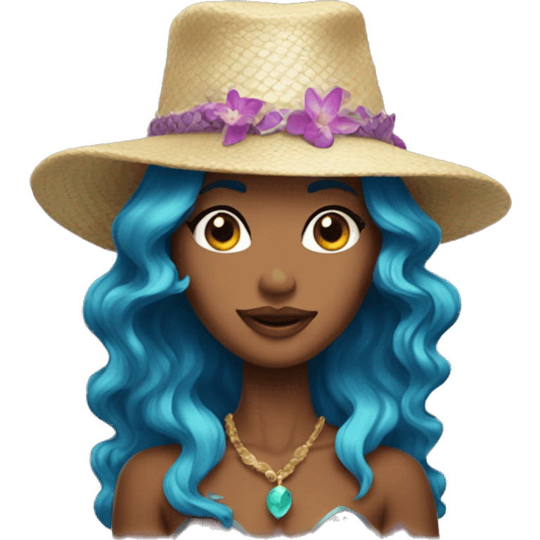 Wearing a Hat, the Mermaid Beauty emoji