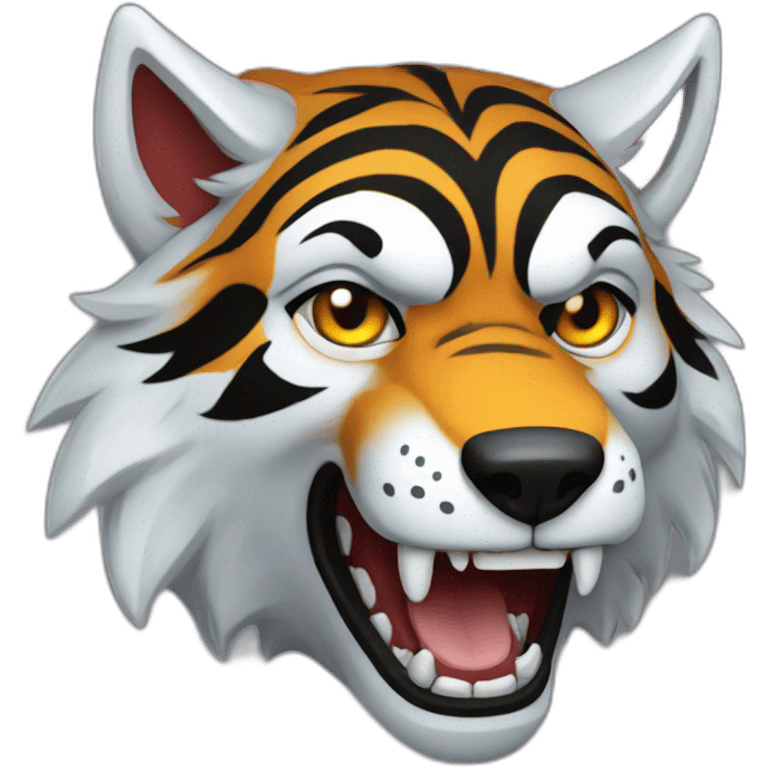 Loup garou sur un tigre emoji