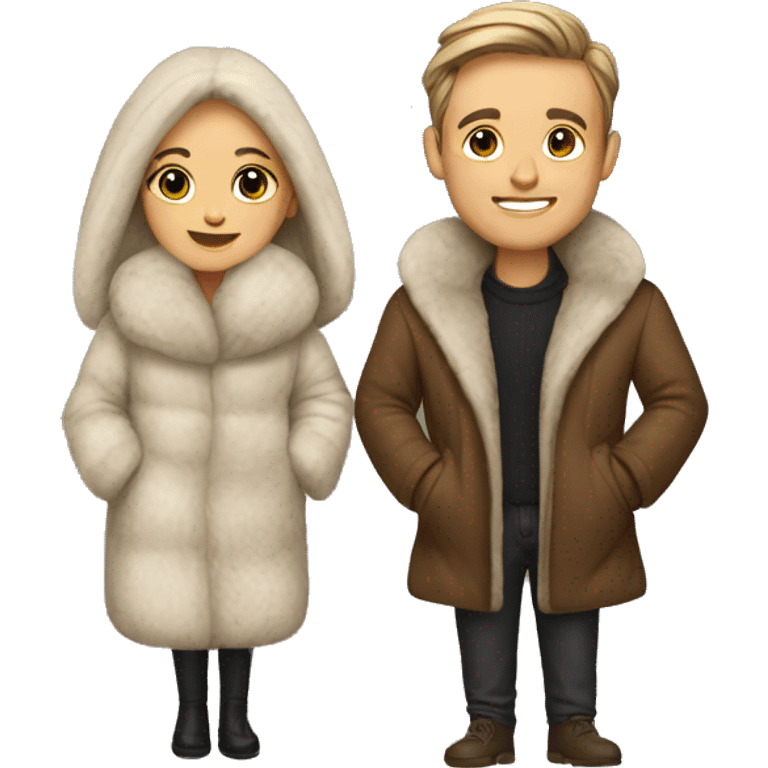 couple in fur coat emoji